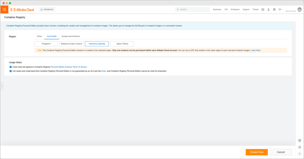 Buat personal container registry